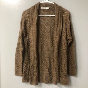cotton emporium women’s size medium brown knit cardigan light weight